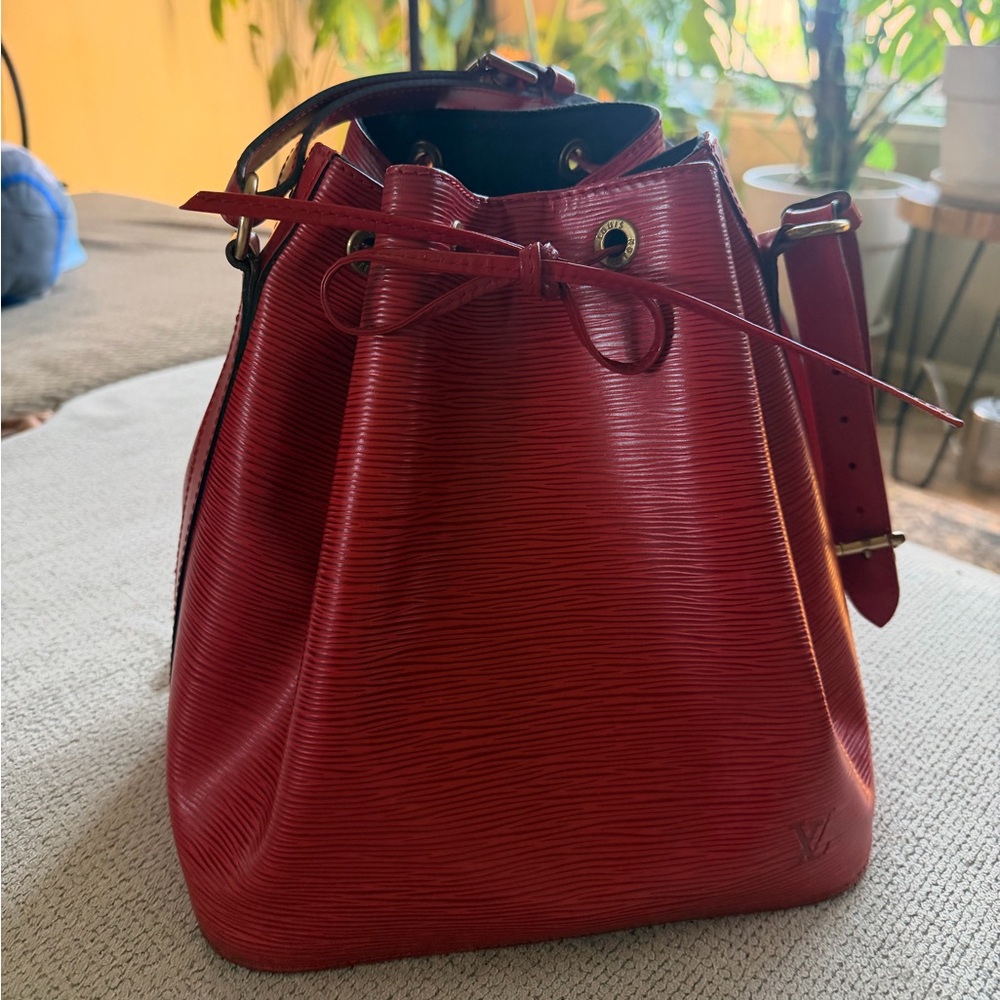 Louis Vuitton Red Epi Leather Bucket Bag